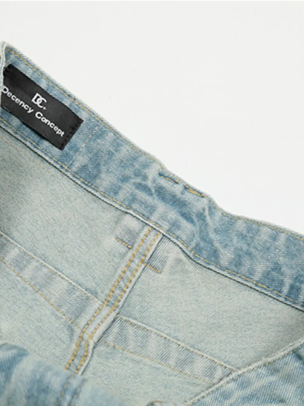 Men's Wash Pleated Wide Leg Jeans, image 6
