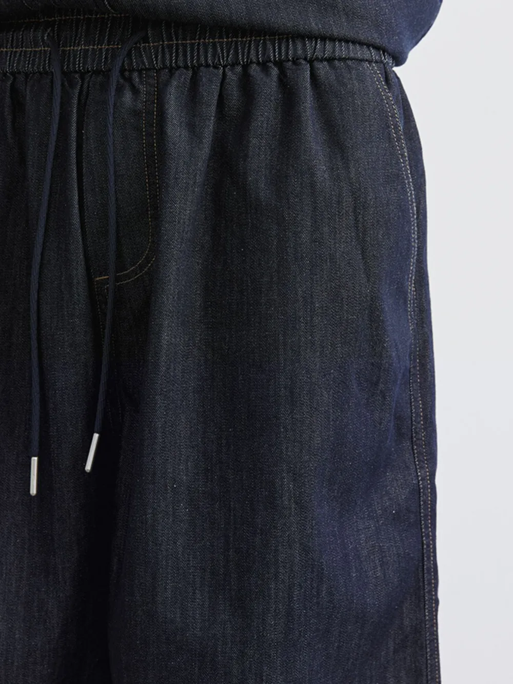Men's Wash Short Sleeve Top and Shorts Denim Set, image 6