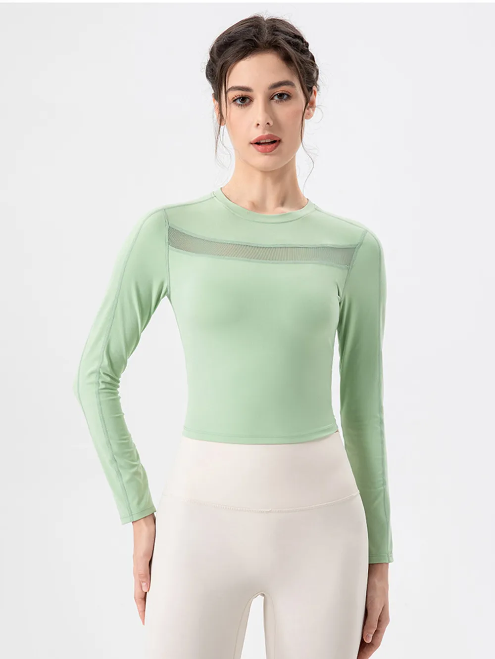 Round Neck Long Sleeve Active T-Shirt, image 9