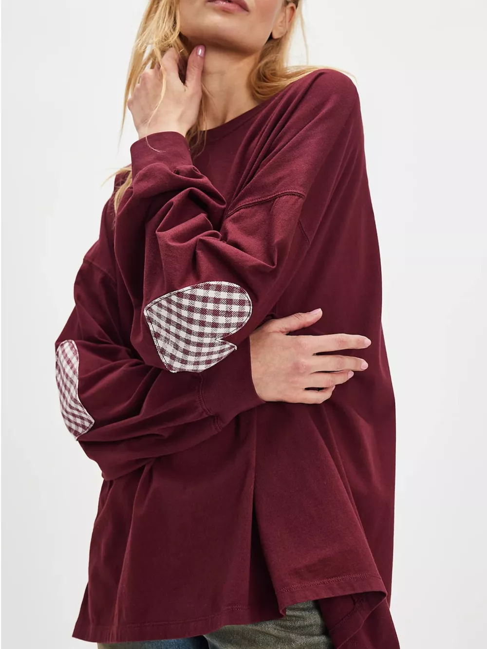 Heart Patch Long Sleeve Sweatshirt, image 2