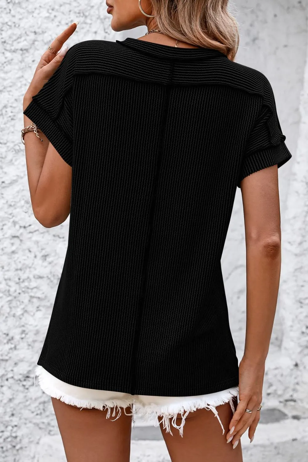 Striped Round Neck Short Sleeve T-Shirt, image 12
