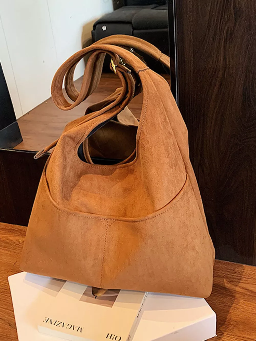 Minimalist Suede Shoulder Bag, image 20