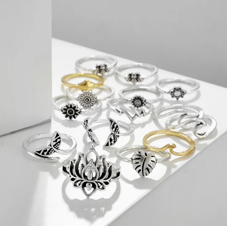 Alloy Multi Shapes 15-Piece Ring Set, image 4