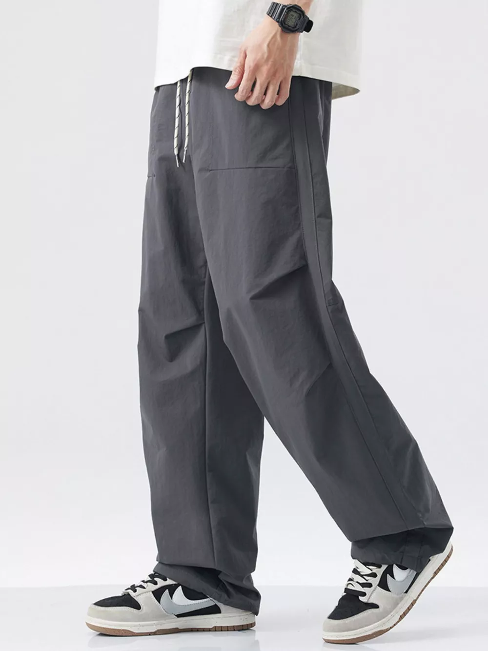 Men's Loose-Fit Drawstring Wide Leg Pants, image 10