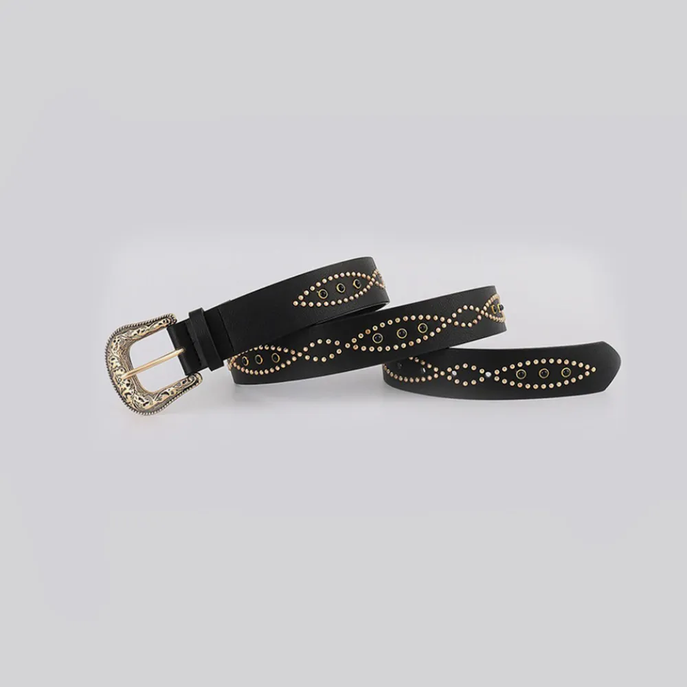 PU Leather Rhinestone Belt, image 2