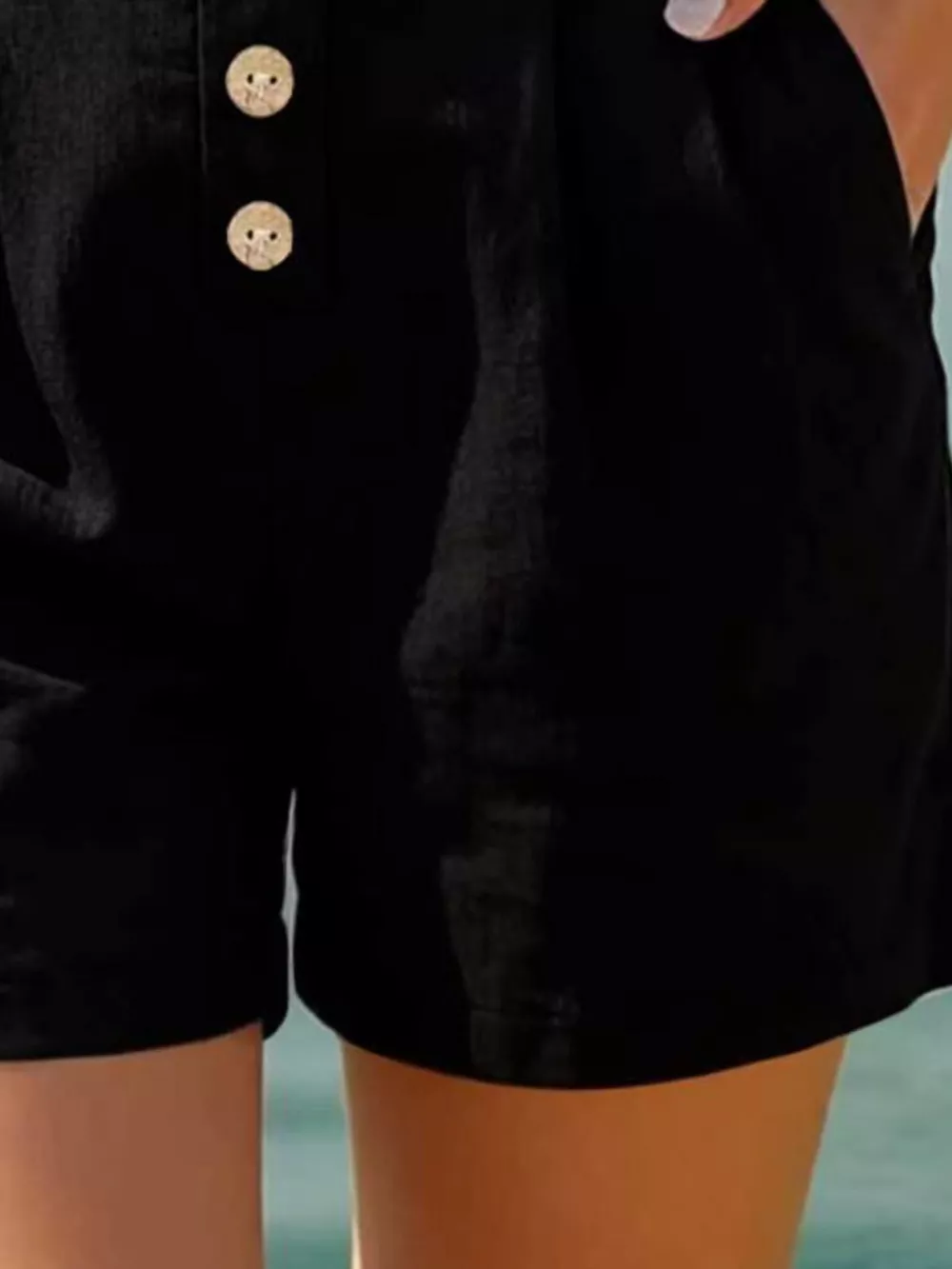 Button Fly High Waist Shorts, image 6