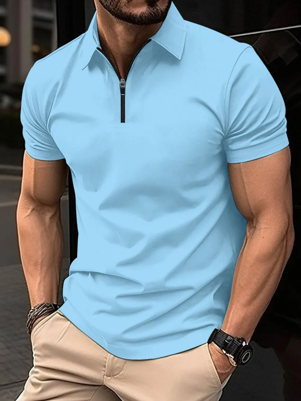 Men's Full Size Collared Neck Short Sleeve Polo Plus Size, image 8