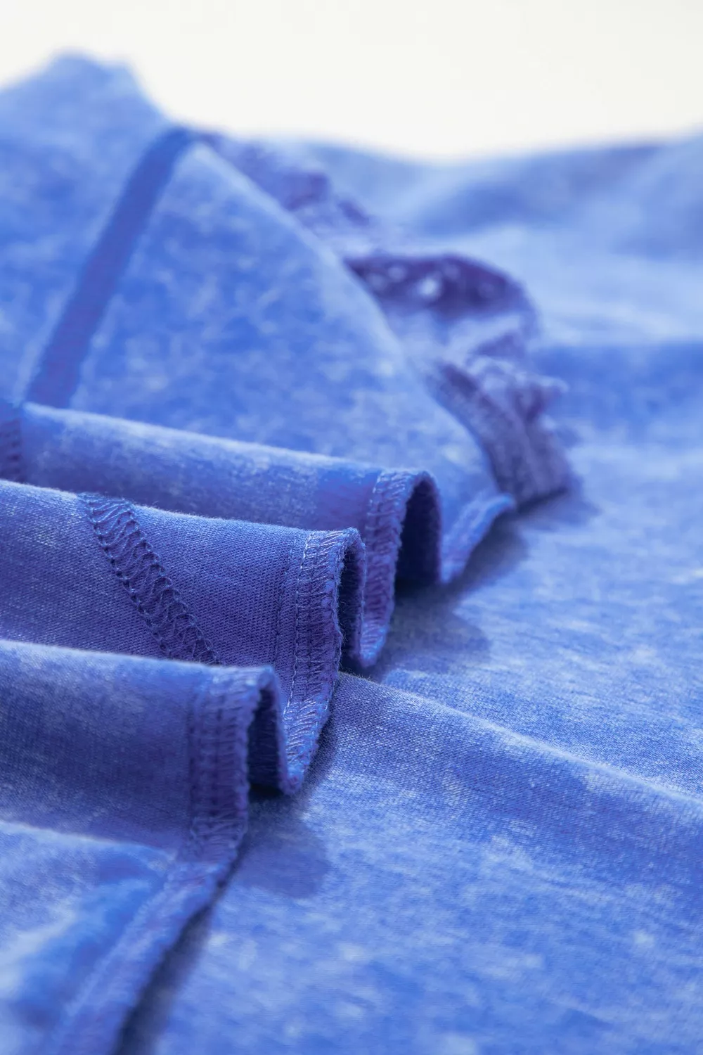 Mineral Wash Raw Seam Lace Sleeve Cotton Tee, image 11