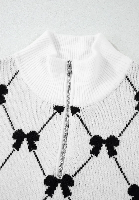 Bow Half Zip Sweater Vest, image 5