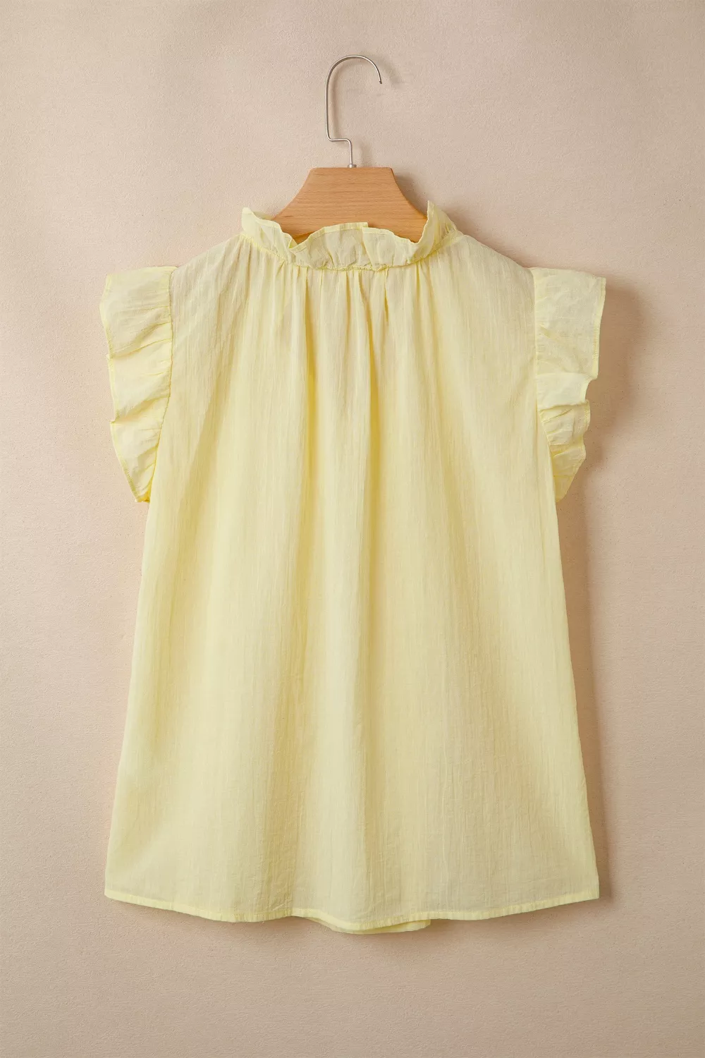 V Neck Ruffle Trim Sleeveless Shift Top, image 4