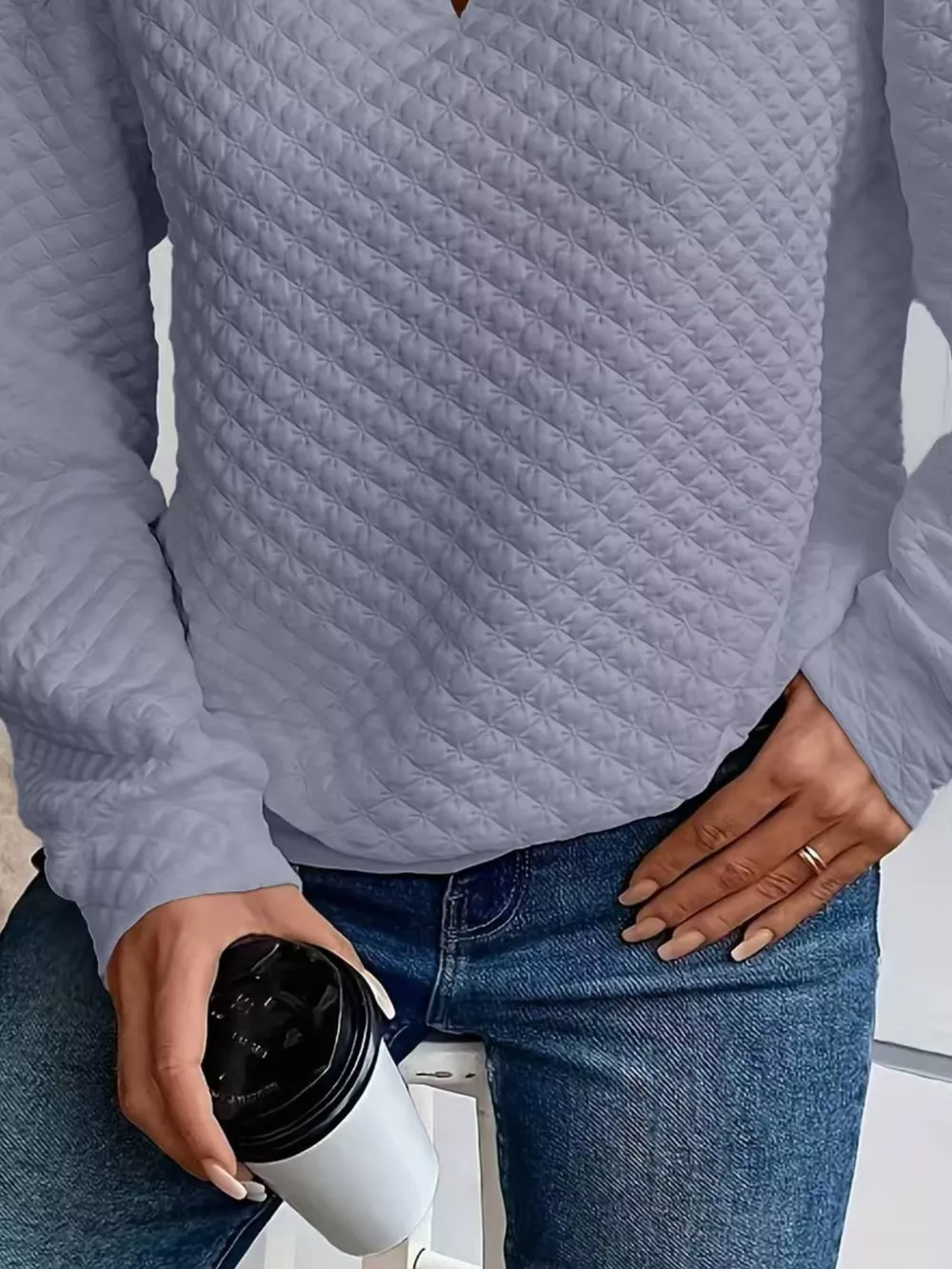 Textured Notched Raglan Sleeve Sweatshirt, image 20