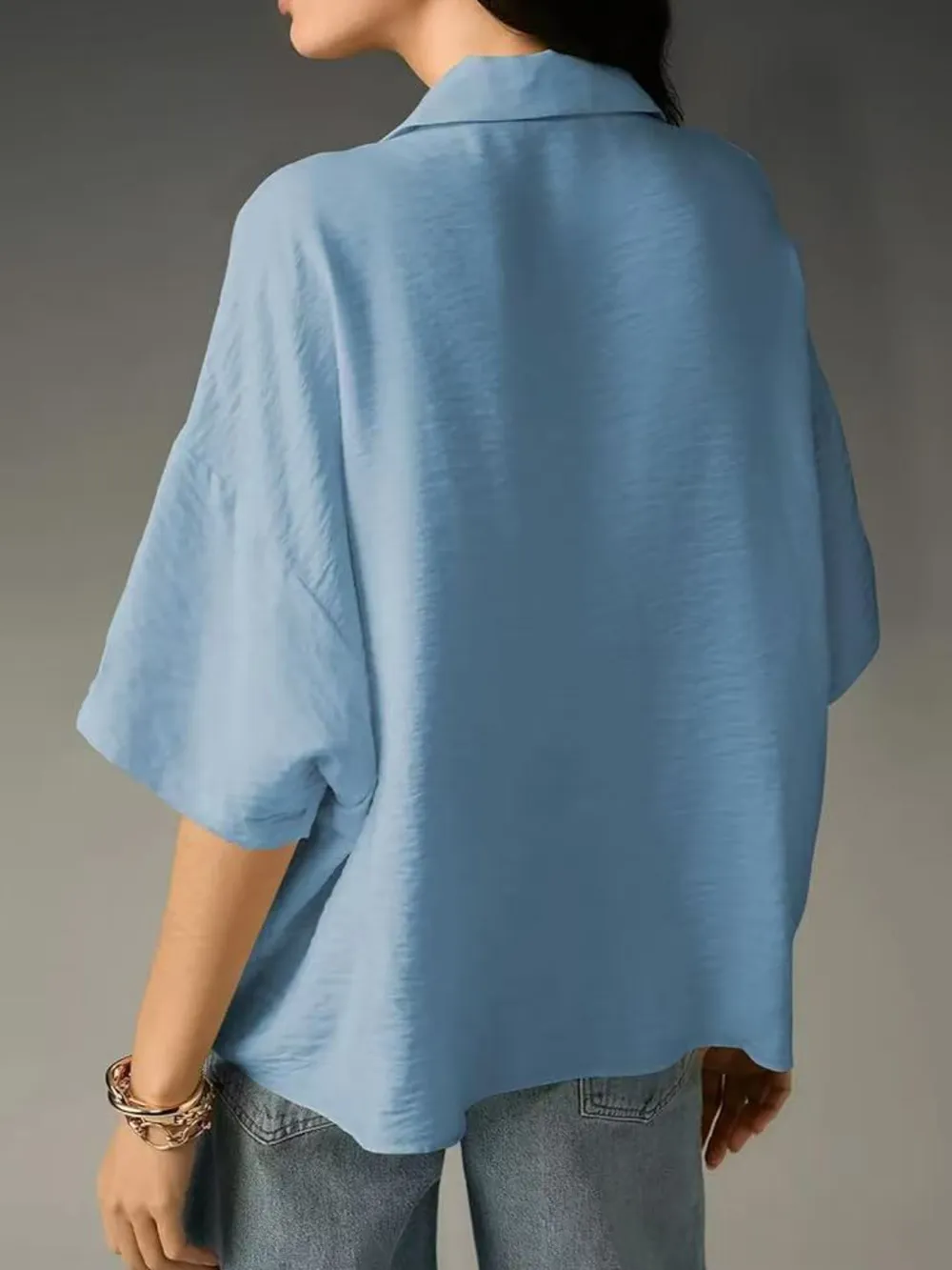 Collared Neck Half Sleeve Blouse, image 12