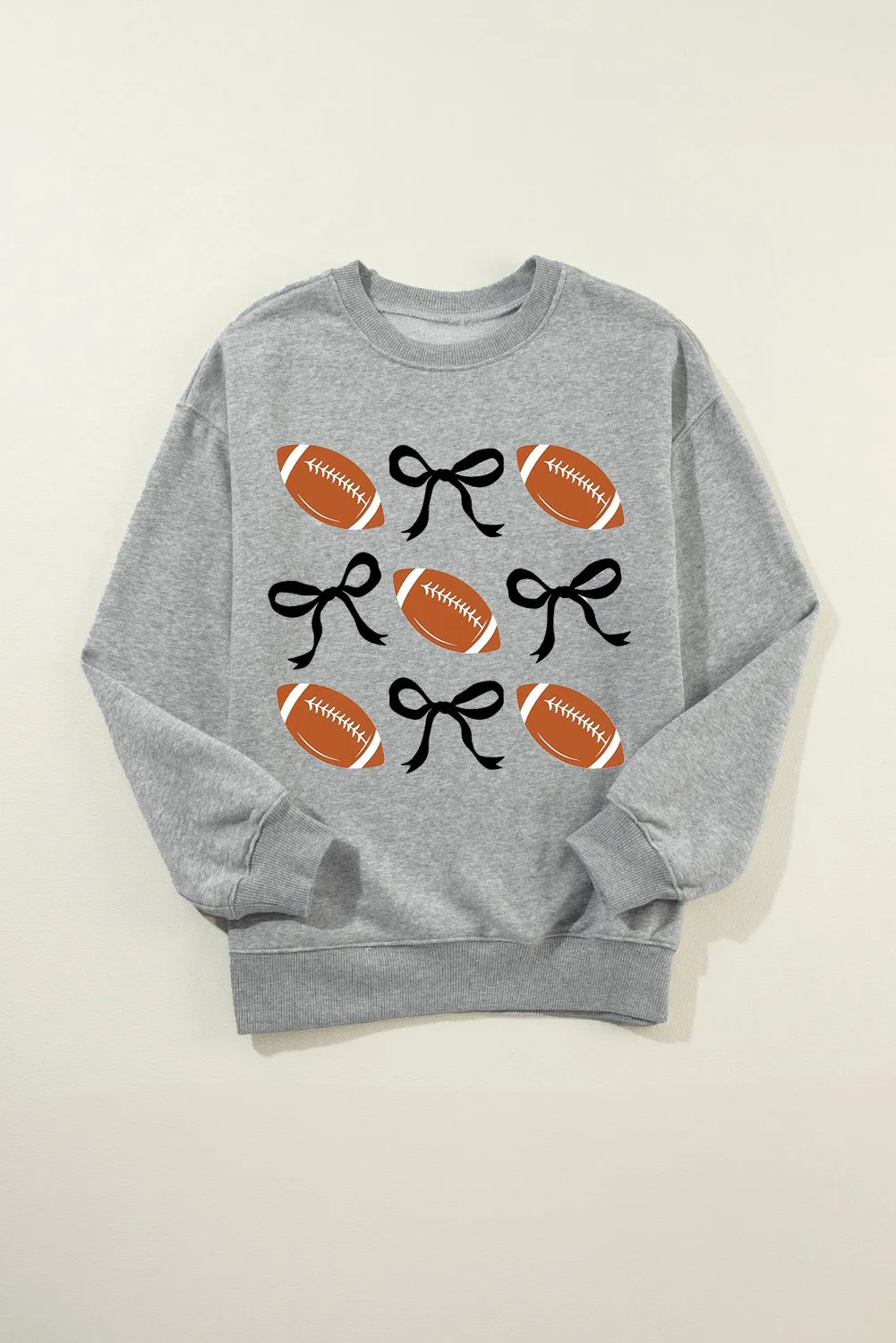 Football Round Neck Long Sleeve Sweatshirt, image 2
