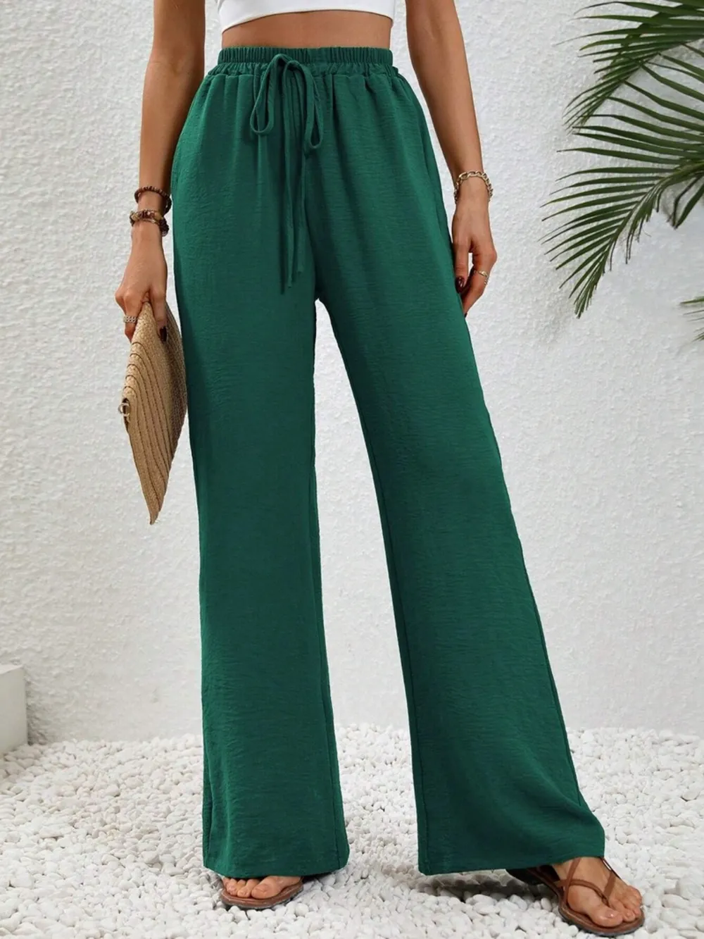 Wide Leg Drawstring Pants, image 12