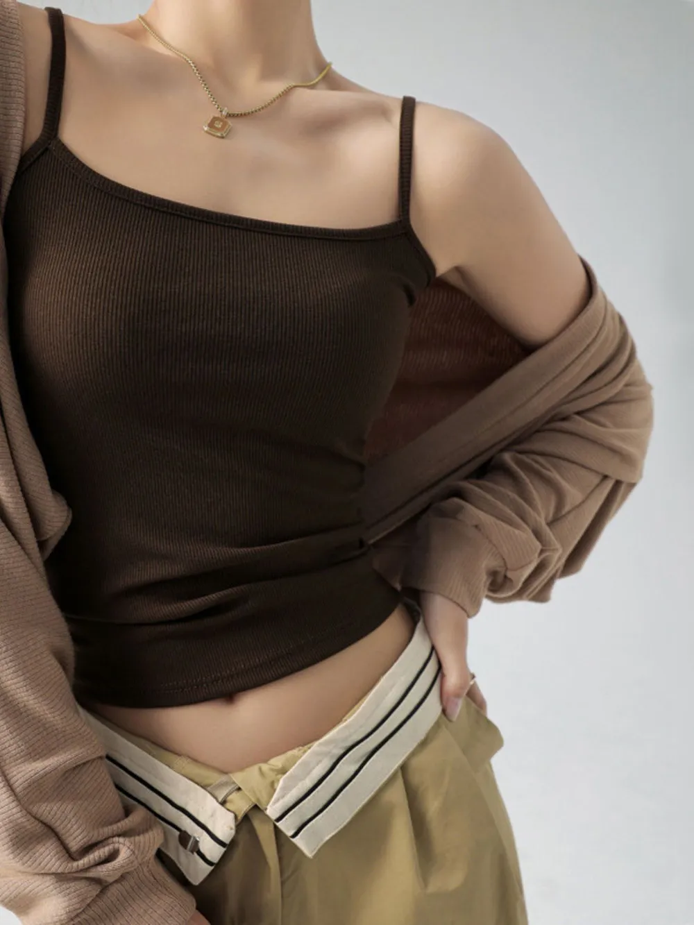 Ribbed Scoop Neck Cami Top, image 4