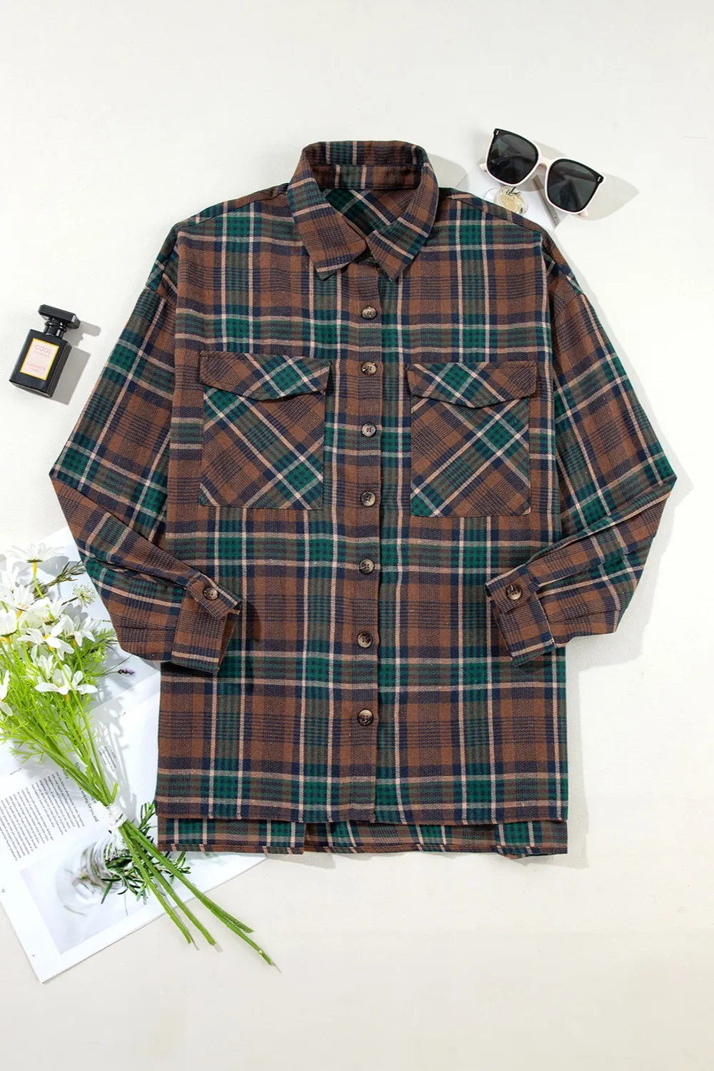 Plaid Button Up Long Sleeve Jacket, image 4