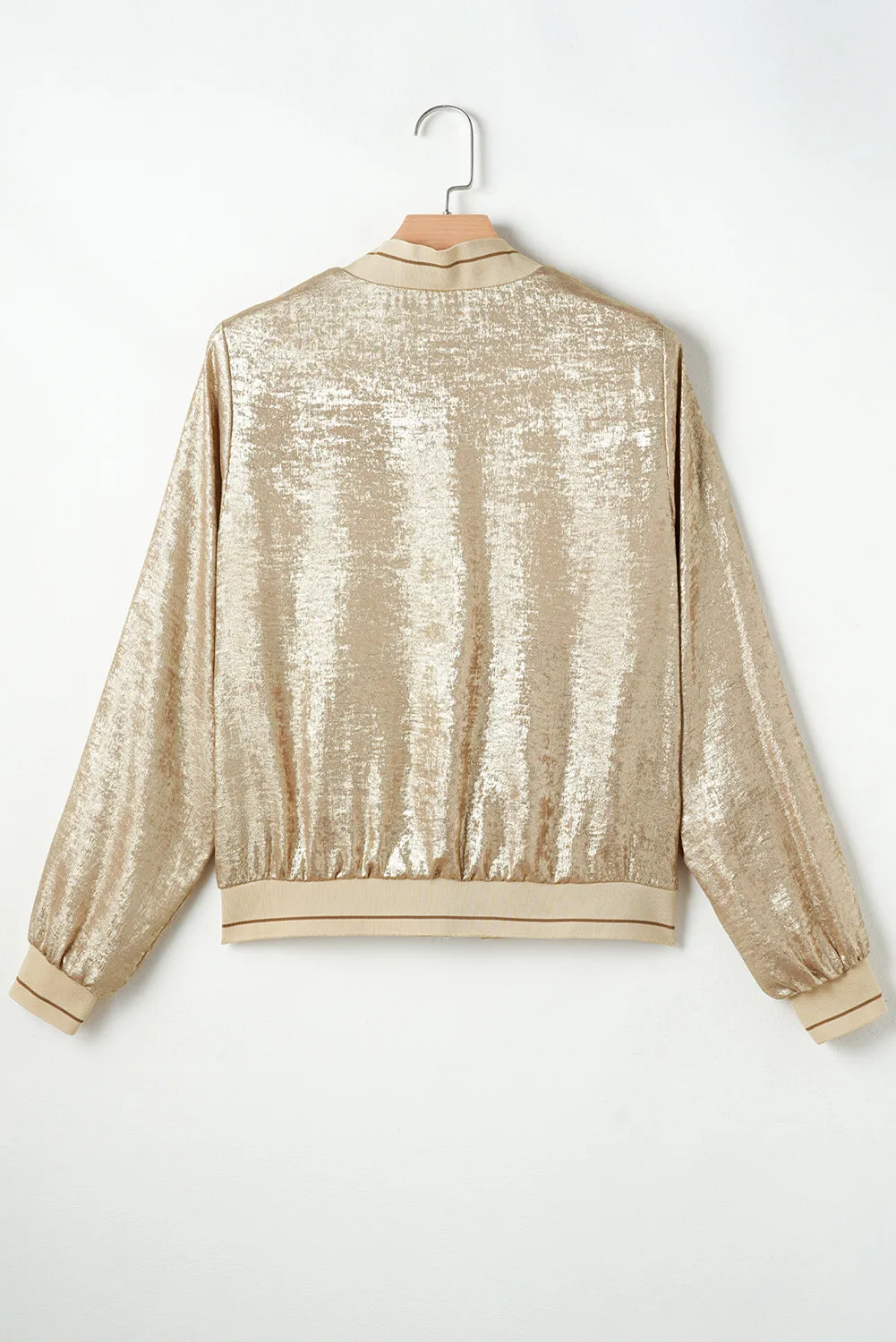 Baseball Collar Zip Up Long Sleeve Jacket, image 5