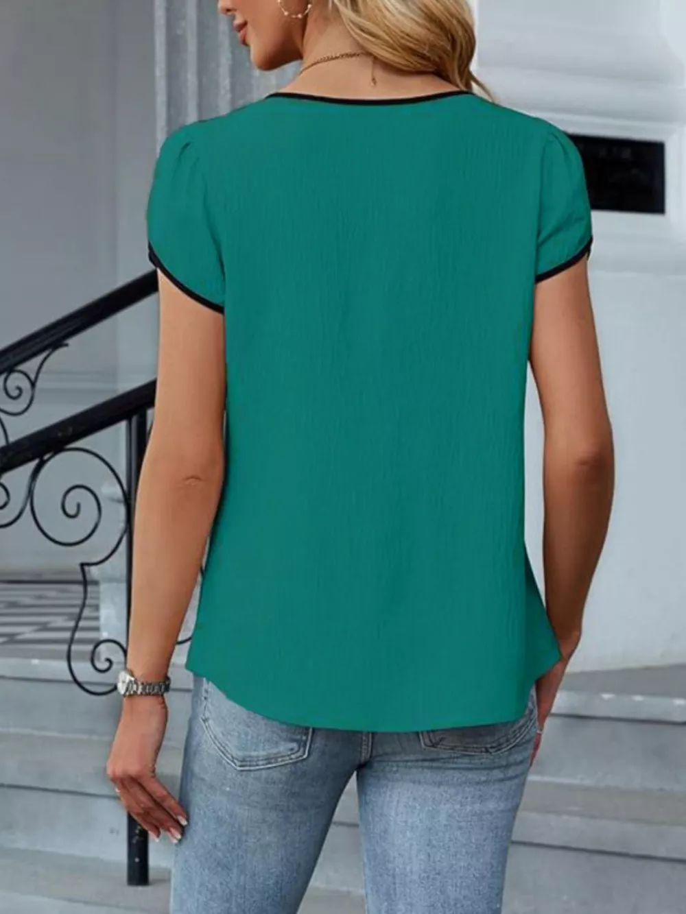 Notched Petal Sleeve Blouse, image 18