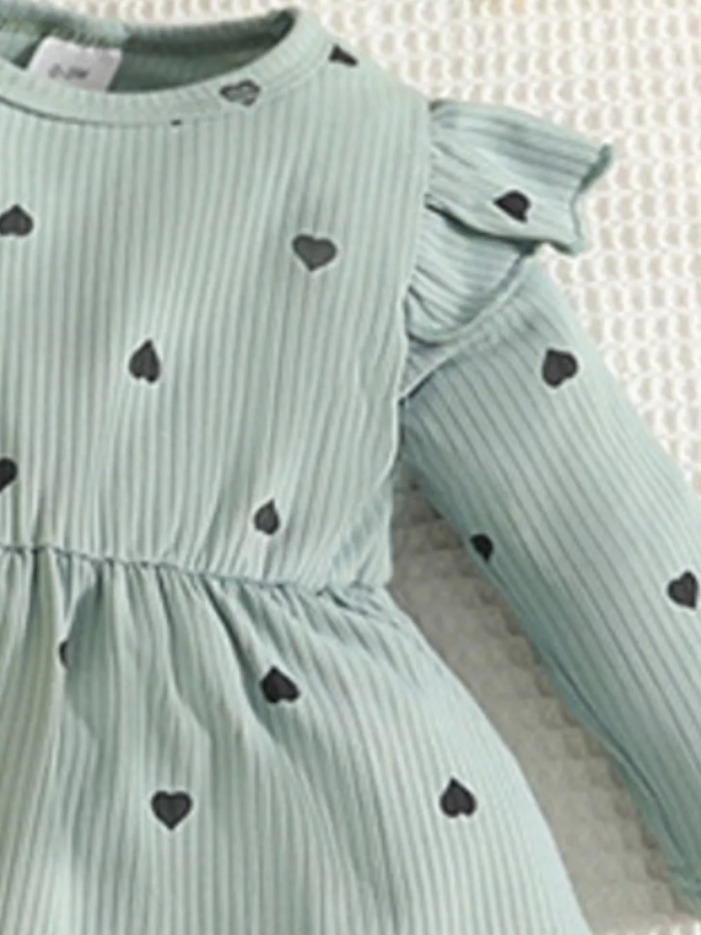 Children's Heart Print Dress & Headband Set, image 9