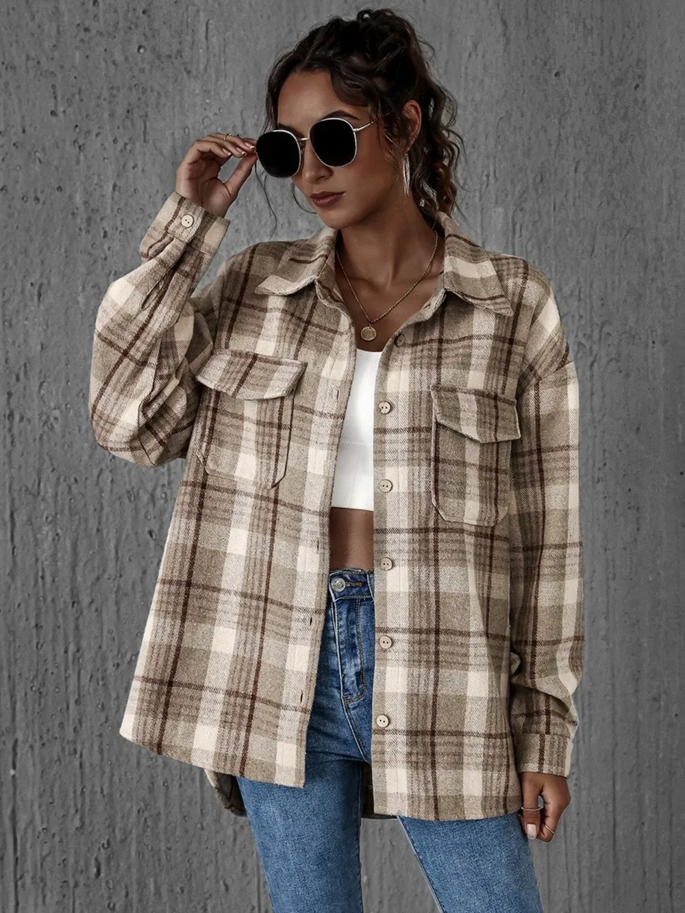 Plaid Button-Up Long Sleeve Shirt, image 11