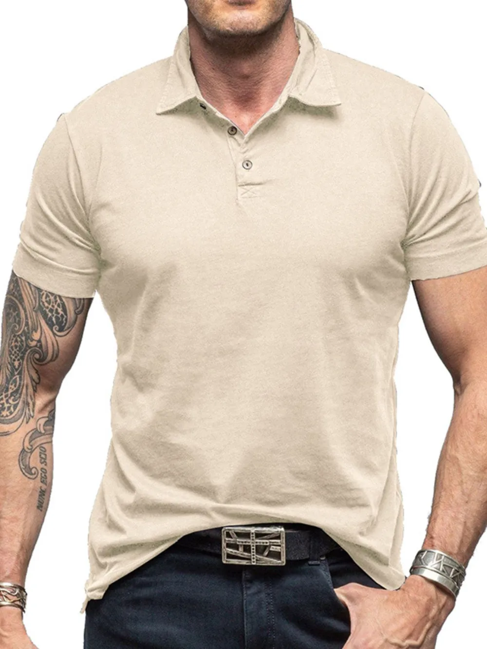 Men's Collared Neck Short Sleeve Polo Shirt, image 10