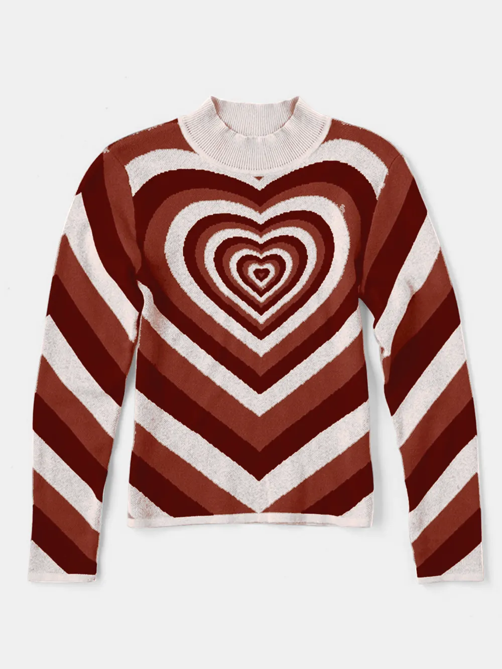 Heart Mock Neck Long Sleeve Sweater, image 23
