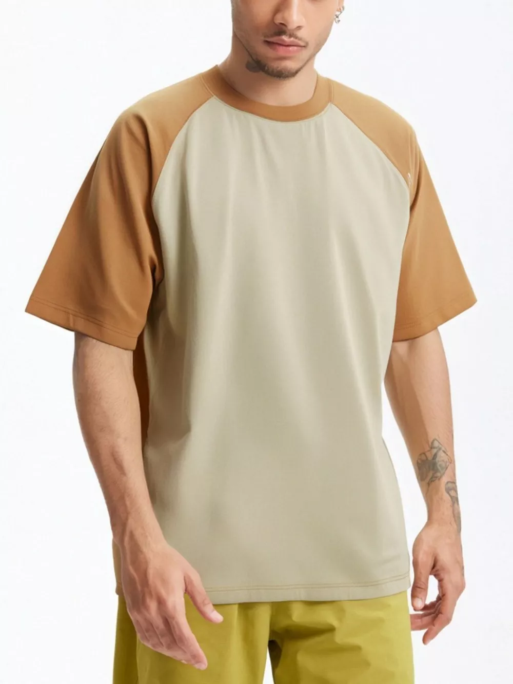 Men's Two-Tone Raglan Sleeve Casual T-Shirt, image 3