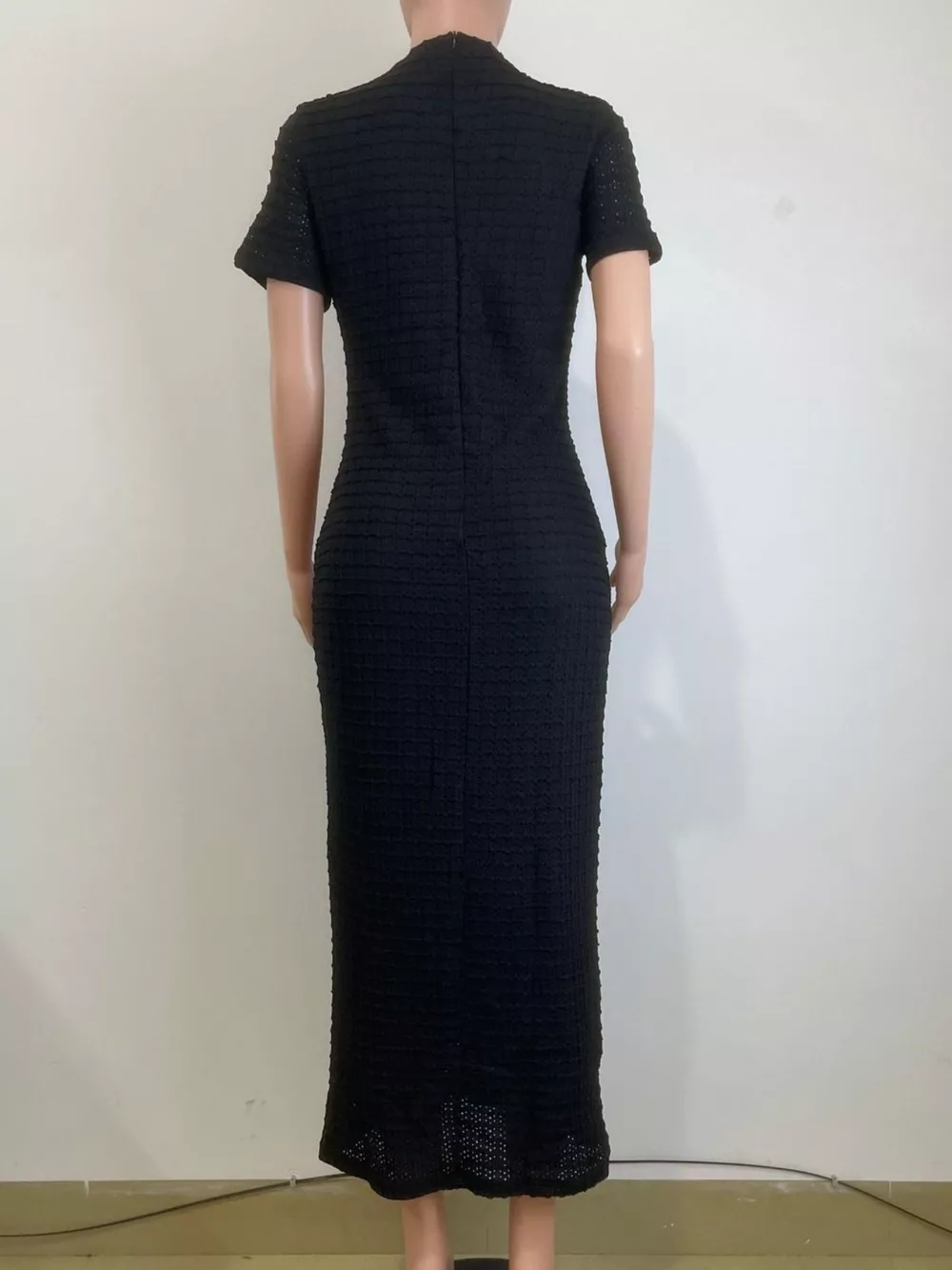 Textured Short Sleeve Midi Dress, image 13