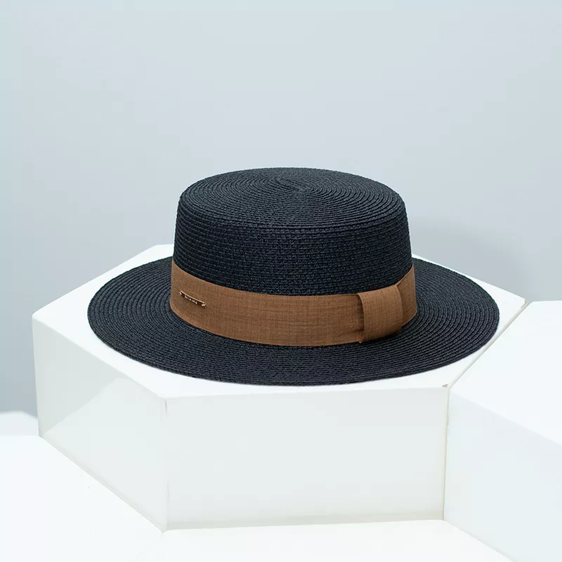 Straw Boater Hat with Ribbon, image 7