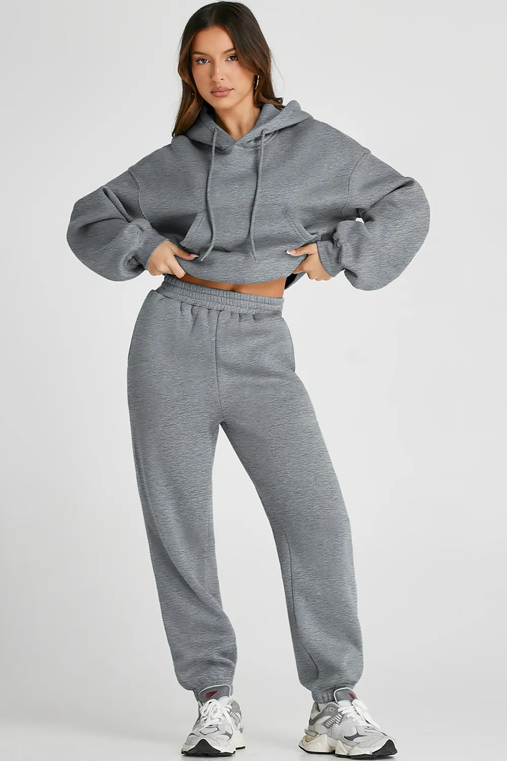 Dropped Shoulder Hooded Top and Pants Active Set, image 5