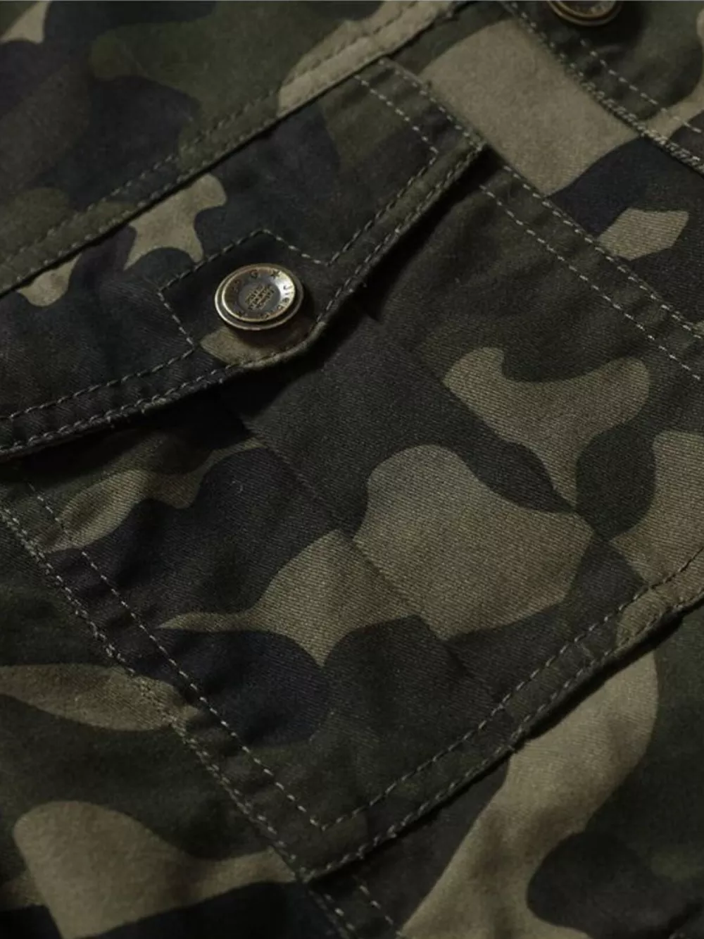 Men's Plus Size Camouflage Zip Up Jacket, image 2