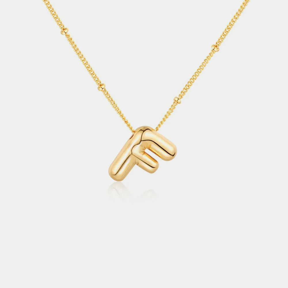 Gold-Plated Bubble Initial Necklace, image 6