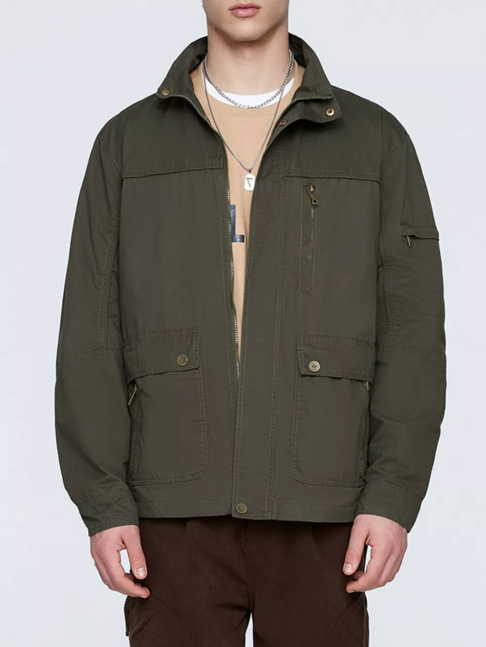 Men's Plus Size Casual Zip Up Lightweight Jacket, image 2