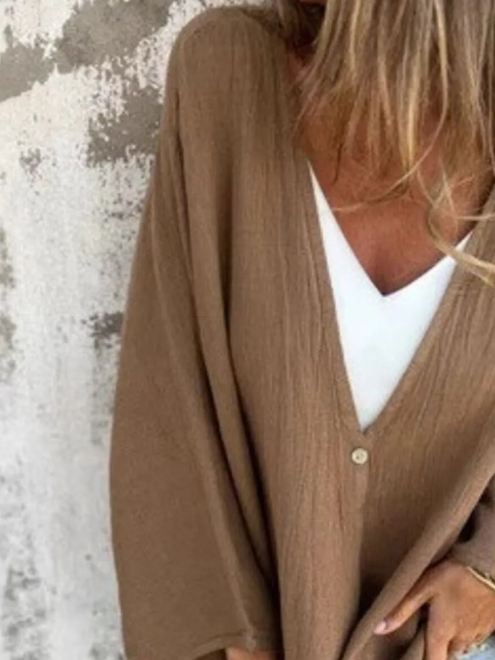 Full Size Oversized Button-Up Cardigan Plus Size, image 8
