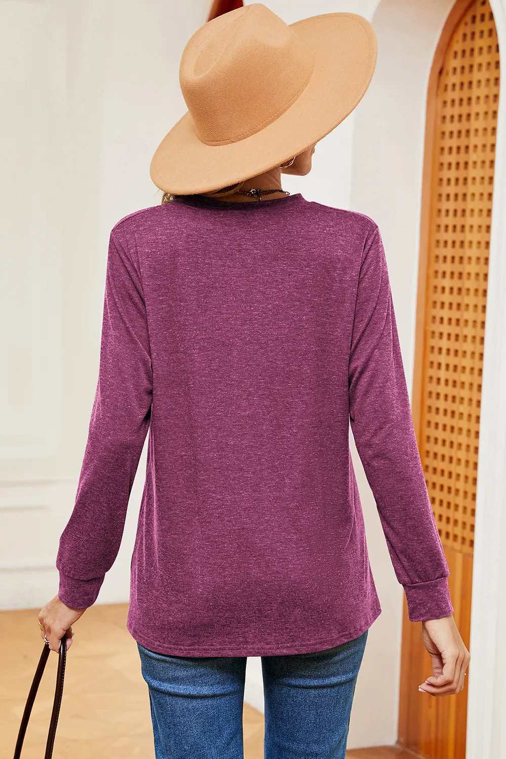 Notched Long Sleeve T-Shirt, image 19