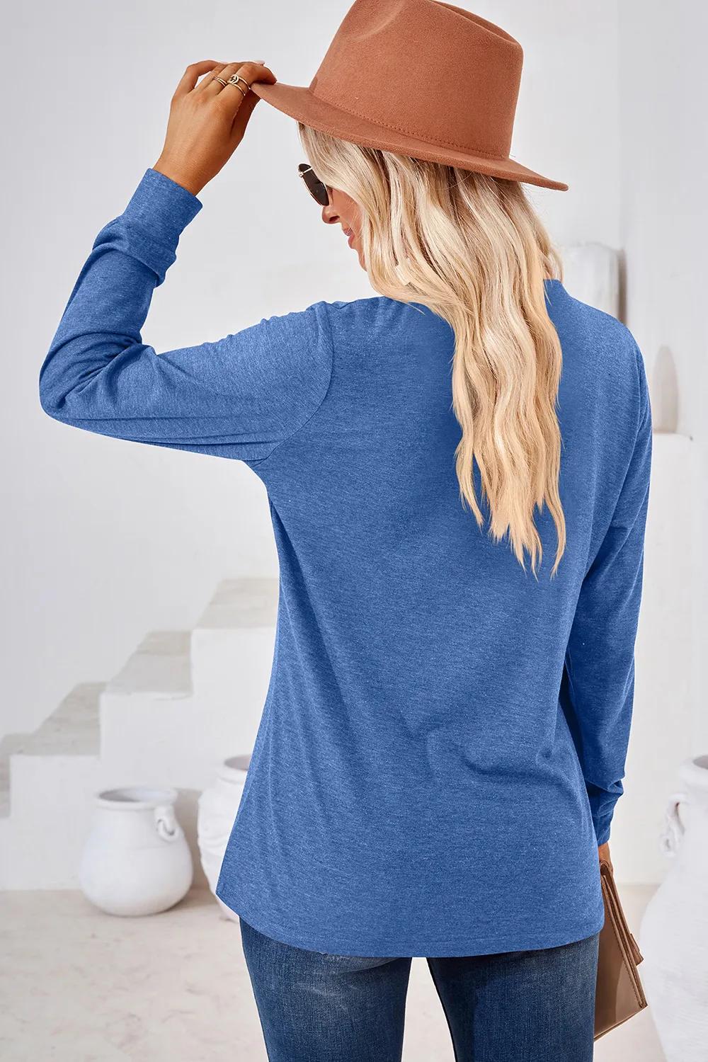 Notched Long Sleeve T-Shirt, image 3