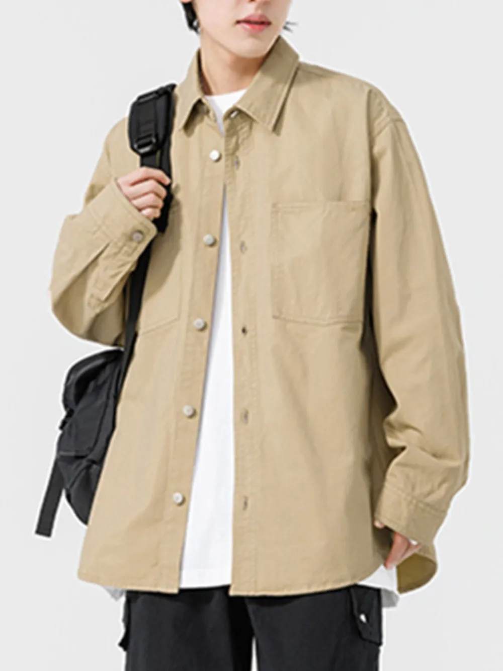 Men's Button Up Long Sleeve Shirt, image 8