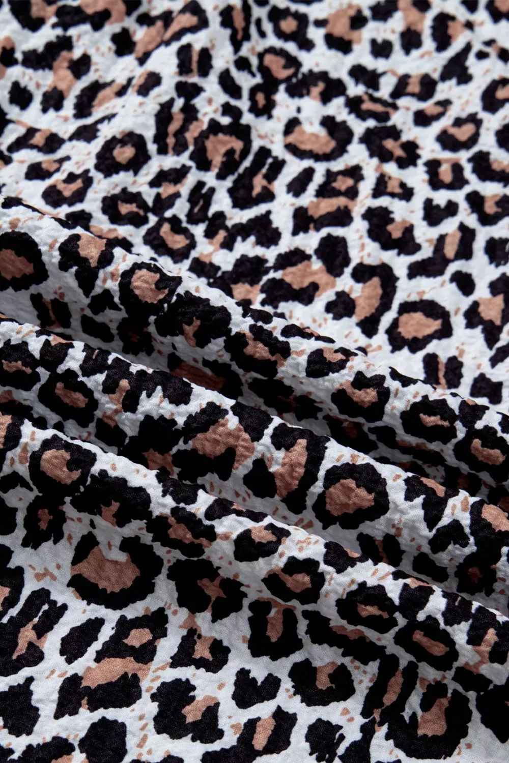 Contrast Frilled V Neck Trimmed Leopard Shirt, image 8