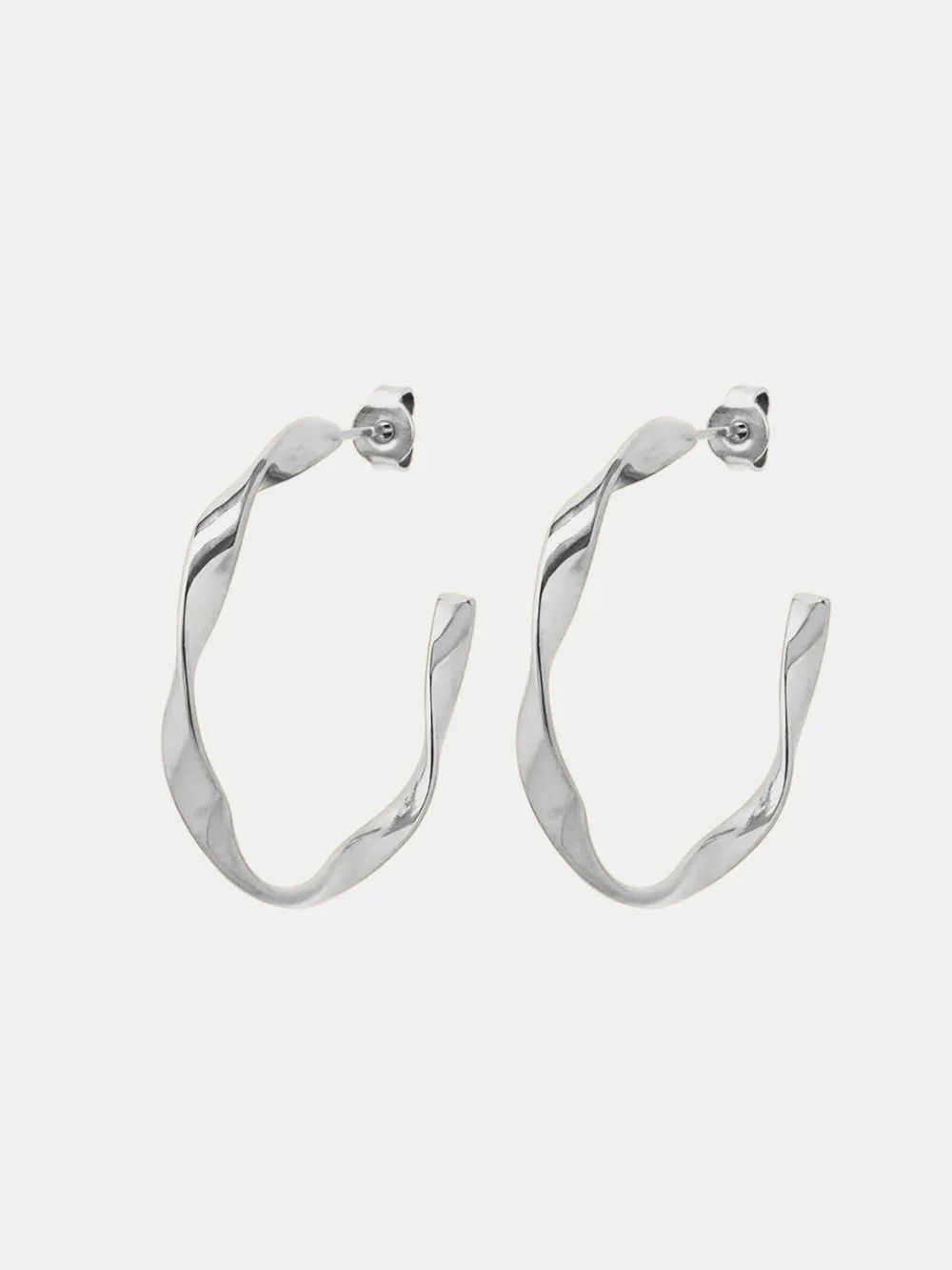 Titanium Steel C-Hoop Earrings, image 6