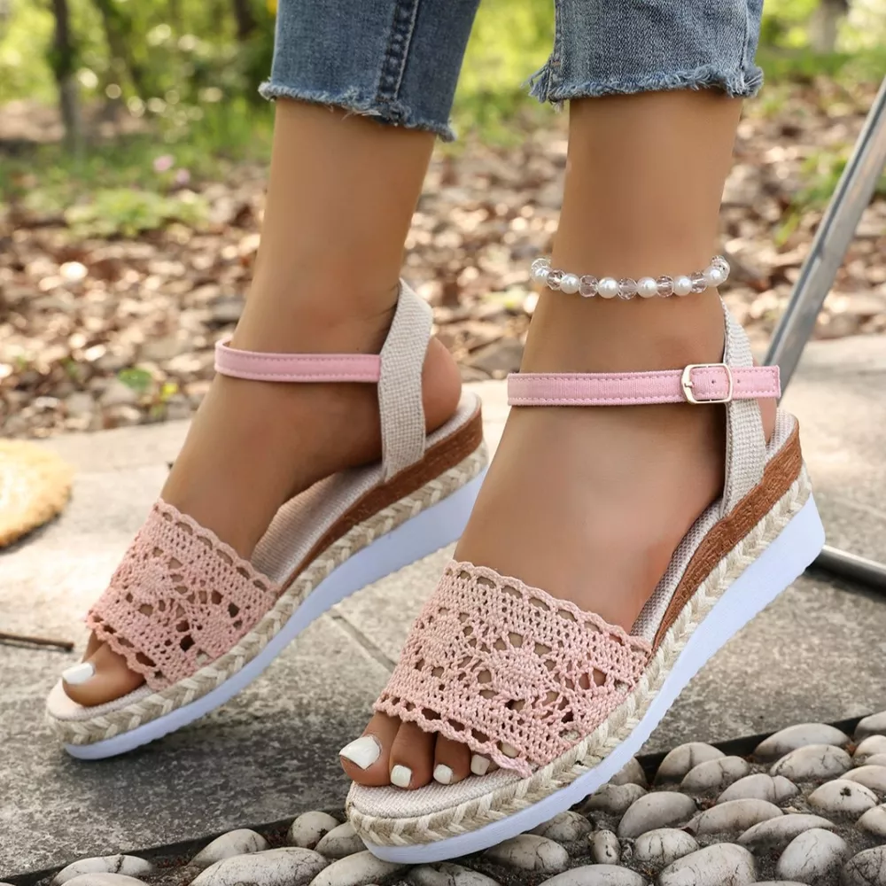 Crochet Espadrille Platform Sandals, image 11
