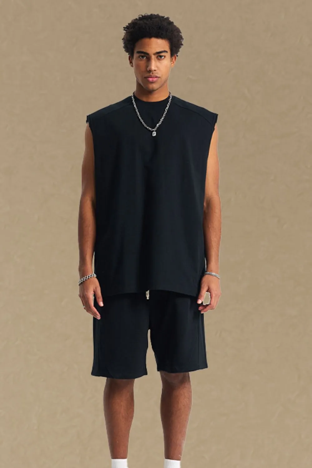 Men's Solid Color Round Neck Tank