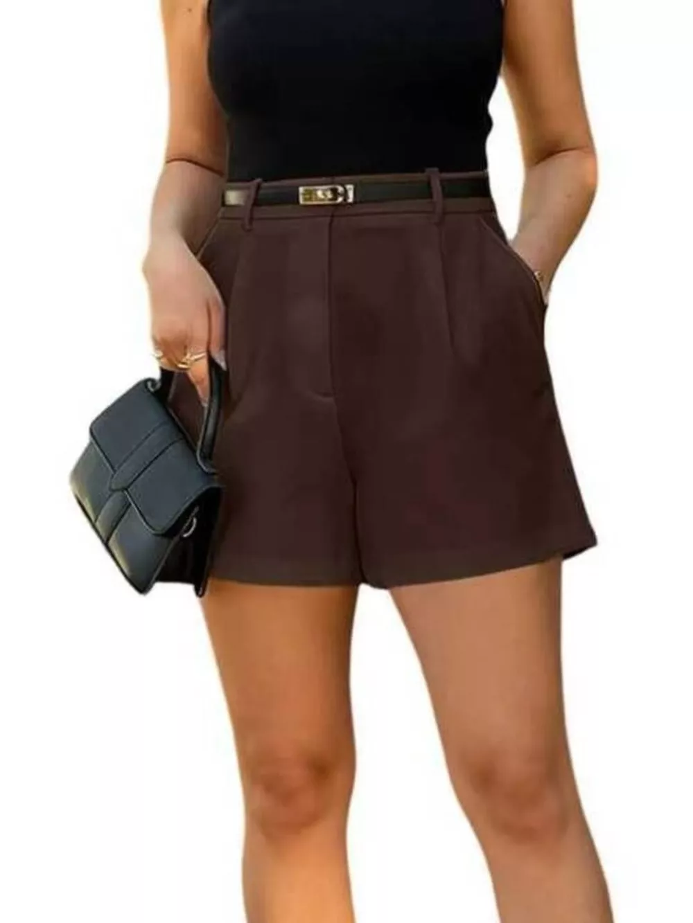 High-Waisted Pleated Shorts, image 9