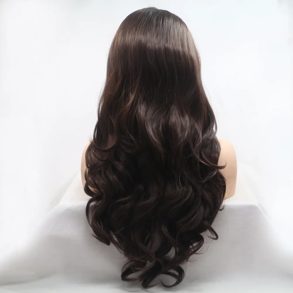 13*3" Lace Front Wigs Synthetic Long Wavy 24" 130% Density, image 2