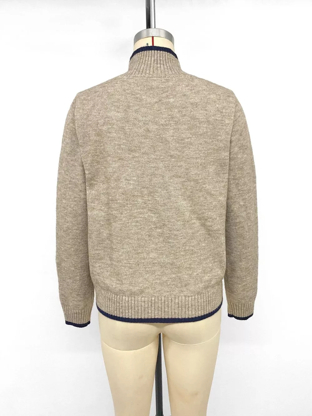 Cozy Mock Neck Sweater with Contrast Trim, image 10