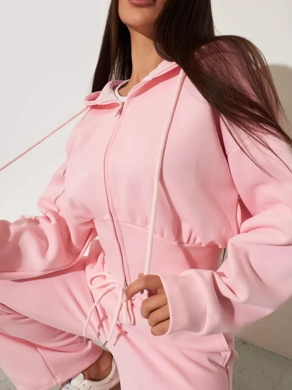 Zip-Up Hoodie and Wide-Leg Pants Set, image 29
