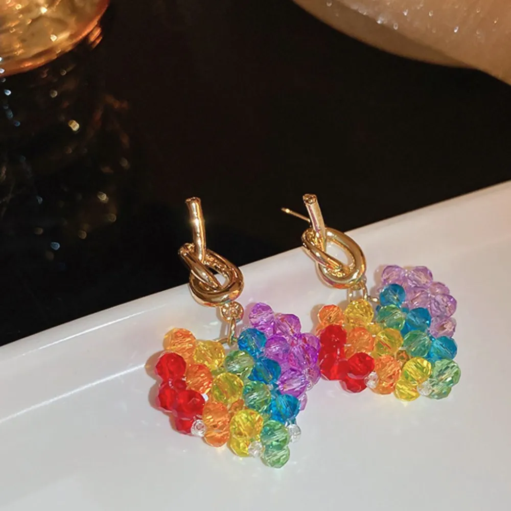 Contrast Crystal Bead Earrings, image 4