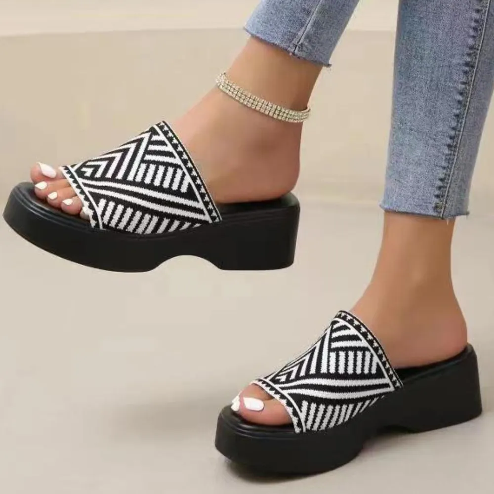 Open Toe Platform Cloth Sandals, image 5