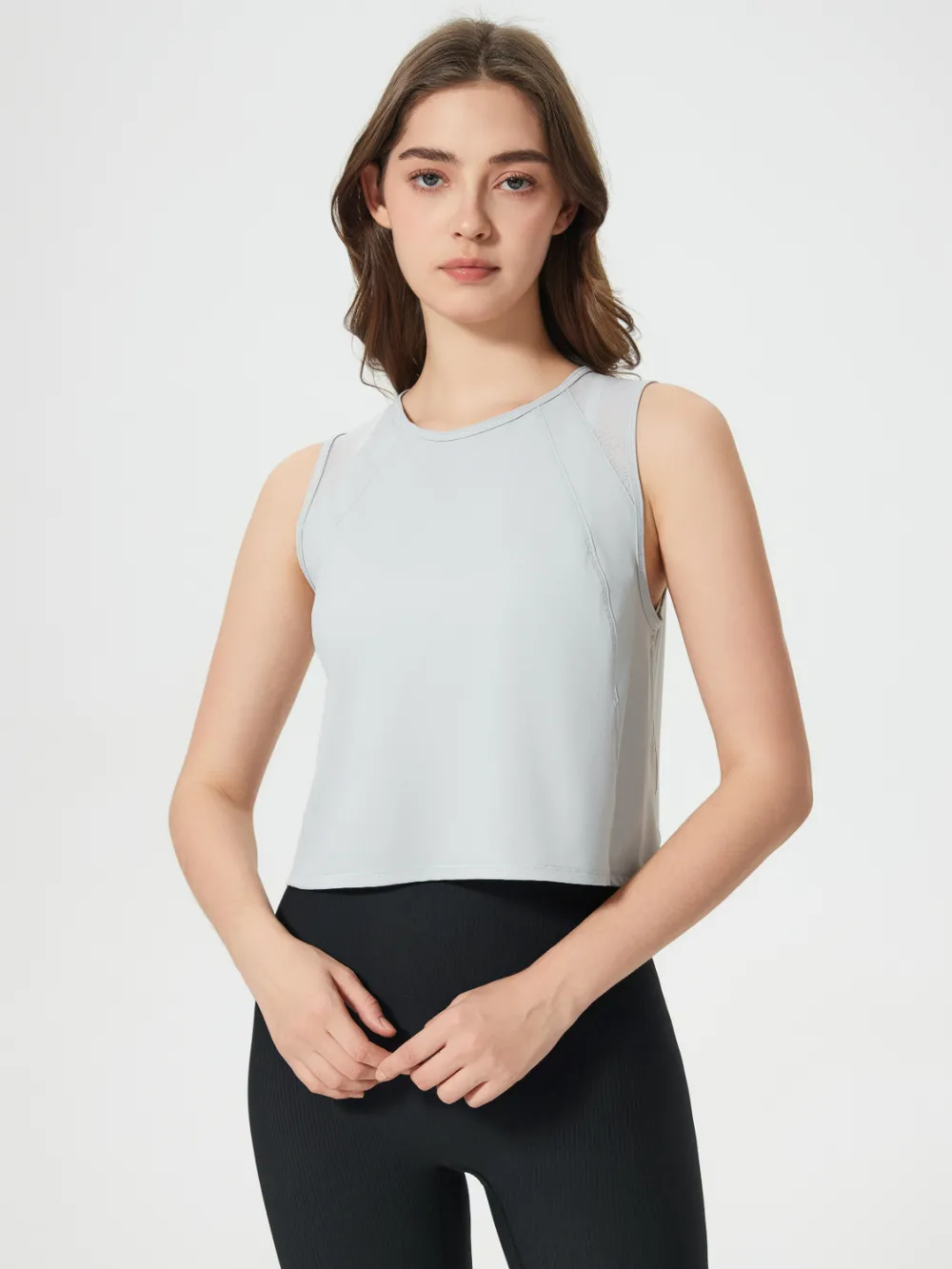 Round Neck Cropped Active Tank, image 19