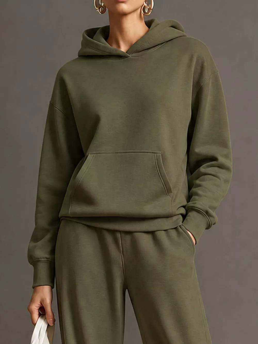 Kangaroo Pocket Hoodie and Pants Set, image 29