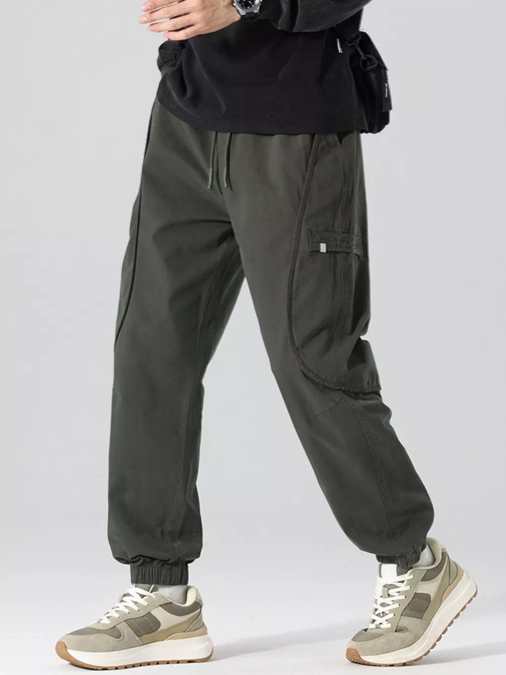 Men's Full Size Drawstring Loose Fit Joggers Plus Size, image 9